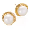 New ⭐ Freshwater Pearl Love Knot Earrings in 14K Yellow Gold by Belk & Co. 😀