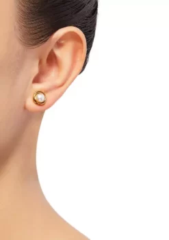 New ⭐ Freshwater Pearl Love Knot Earrings in 14K Yellow Gold by Belk & Co. 😀 -DealsBelk & Co. Store Belk 4481