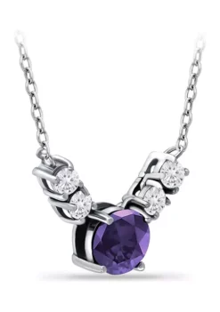 Best deal 👏 1.64 ct. t.w. African Amethyst & White Topaz Necklace, Sterling Silver by Belk & Co. 🌟 -DealsBelk & Co. Store Belk 4485