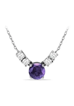 Best deal 👏 1.64 ct. t.w. African Amethyst & White Topaz Necklace, Sterling Silver by Belk & Co. 🌟 -DealsBelk & Co. Store Belk 4487
