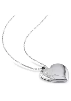 Best Pirce ❤️ Engraved Heart Locket Pendant with Chain in Sterling Silver by Belk & Co. 🎁 -DealsBelk & Co. Store Belk 4491