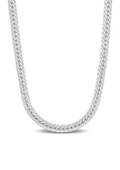 Discount ⌛ Sterling Silver Herringbone Chain Necklace by Belk & Co. 👏