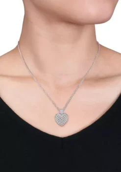 Best Pirce 😍 1 ct. t.w. Diamond Heart Pendant with Triple Chain in Sterling Silver by Belk & Co. 👍 -DealsBelk & Co. Store Belk 4542