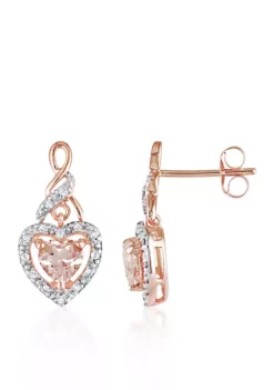 Brand new 😉 10k Rose Gold Morganite and Diamond Heart Earrings by Belk & Co. 🎉