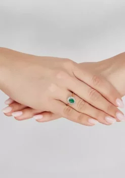 Deals 💯 1/10 ct. t.w. Diamond and Emerald Ring in 14K Yellow Gold by Belk & Co. ❤️ -DealsBelk & Co. Store Belk 4560