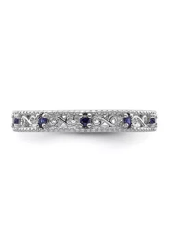 Best Pirce ⭐ 1/5 ct. t.w. Lab Created Sapphire Stackable Expressions Ring in Sterling Silver by Belk & Co. 👍 -DealsBelk & Co. Store Belk 4566