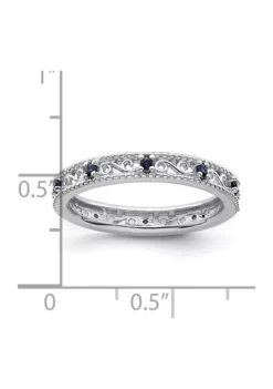 Best Pirce ⭐ 1/5 ct. t.w. Lab Created Sapphire Stackable Expressions Ring in Sterling Silver by Belk & Co. 👍 -DealsBelk & Co. Store Belk 4567