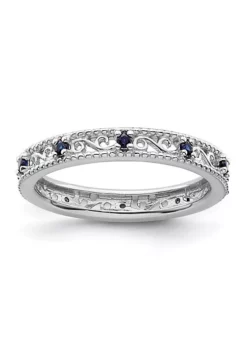 Best Pirce ⭐ 1/5 ct. t.w. Lab Created Sapphire Stackable Expressions Ring in Sterling Silver by Belk & Co. 👍 -DealsBelk & Co. Store Belk 4568