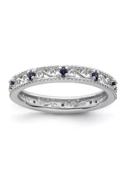 Best Pirce ⭐ 1/5 ct. t.w. Lab Created Sapphire Stackable Expressions Ring in Sterling Silver by Belk & Co. 👍 -DealsBelk & Co. Store Belk 4569