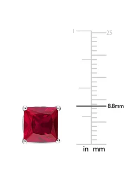Coupon 😉 Lab Created 6.12 CT TGW Created Ruby Stud Earrings with Heart Motif in Sterling Silver by Belk & Co. 🎉 -DealsBelk & Co. Store Belk 4571