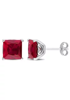 Coupon 😉 Lab Created 6.12 CT TGW Created Ruby Stud Earrings with Heart Motif in Sterling Silver by Belk & Co. 🎉 -DealsBelk & Co. Store Belk 4574