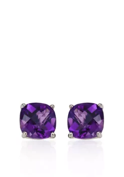 Best Sale 👏 14k White Gold 6mm Amethyst Stud Earrings by Belk & Co. 😉 -DealsBelk & Co. Store Belk 4581