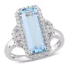 Top 10 👏 4 1/4 CT TGW Octagon Cut Sky Blue Topaz and White Topaz Halo Ring in Sterling Silver by Belk & Co. ✨