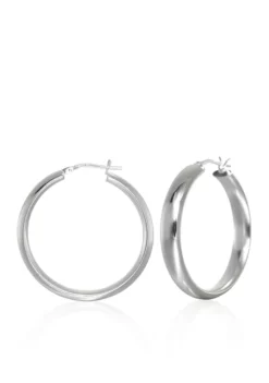 Discount ✔️ Hoop Earrings in Sterling Silver by Belk & Co. 🌟