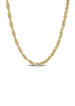 Outlet 🔥 18k Yellow Gold Plated Sterling Silver 3.7mm Singapore Chain Necklace by Belk & Co. 🌟