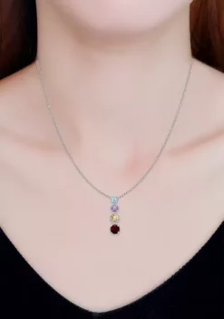 Top 10 ✨ 2.7 ct. t.w. Multi Gem Stick Pendant Necklace in Sterling Silver by Belk & Co. ⭐ -DealsBelk & Co. Store Belk 4608