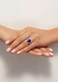 Best deal 🛒 4.3 ct. t.w. Blue and White Sapphire Ring in Sterling Silver by Belk & Co. 🌟 -DealsBelk & Co. Store Belk 4642