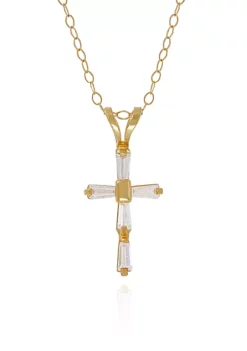 Buy 🥰 Cubic Zirconia Cross Baby Pendant in 14K Yellow Gold by Belk & Co. ❤️ -DealsBelk & Co. Store Belk 4653