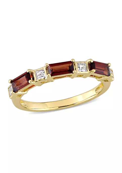 Wholesale ๐ Garnet and White Topaz Semi-Eternity Ring in 10k Yellow Gold by Belk & Co. ๐ 1 Wholesale ๐ Garnet and White Topaz Semi-Eternity Ring in 10k Yellow Gold by Belk & Co. ๐