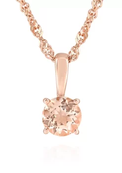 Budget 🌟 Solitare Morganite Pendant in 10k Rose Gold by Belk & Co. 👍