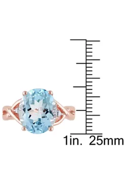 Best deal 🥰 5.5 ct. t.g.w. Sky Blue Topaz and 1/10 ct. t.w. Diamond Cocktail Ring in Rose Plated Sterling Silver by Belk & Co. ⭐ -DealsBelk & Co. Store Belk 4691