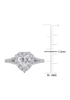 Deals 👏 1.5 ct. t.w. Created Moissanite Heart Halo Engagement Ring in Sterling Silver by Belk & Co. ✔️ -DealsBelk & Co. Store Belk 4696