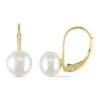 Best deal ⭐ Cultured Freshwater Pearl Leverback Earrings in 10k Yellow Gold by Belk & Co. 🛒