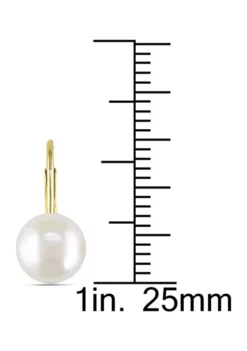 Best deal ⭐ Cultured Freshwater Pearl Leverback Earrings in 10k Yellow Gold by Belk & Co. 🛒 -DealsBelk & Co. Store Belk 4703