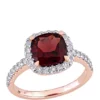 Cheapest 🎉 3.1 ct. t.w. Garnet, 1 ct. t.w. White Topaz Halo Ring by Belk & Co. 🥰