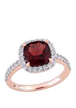 Cheapest 🎉 3.1 ct. t.w. Garnet, 1 ct. t.w. White Topaz Halo Ring by Belk & Co. 🥰