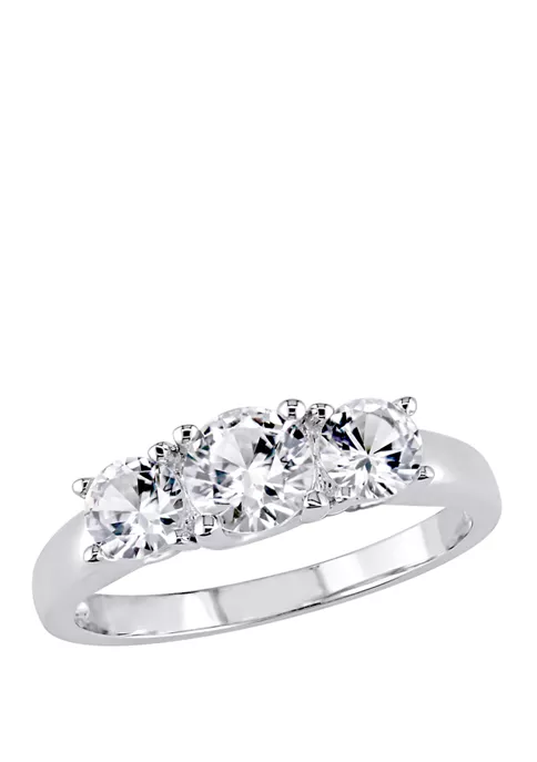 Hot Sale ๐ 1.3 ct. t.w. Lab Created White Sapphire 3 Stone Engagement Ring in 10K White Gold by Belk & Co. โ 1 Hot Sale ๐ 1.3 ct. t.w. Lab Created White Sapphire 3 Stone Engagement Ring in 10K White Gold by Belk & Co. โ