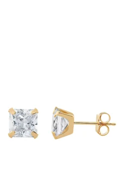 Deals 😉 Created White Sapphire Square Earrings in 10k Yellow Gold by Belk & Co. 🌟 -DealsBelk & Co. Store Belk 471