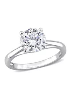 Cheapest ❤️ 2 ct. tw. Created Moissanite Solitaire Ring in 10k White Gold by Belk & Co. 🥰 -DealsBelk & Co. Store Belk 4733