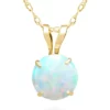 Wholesale ✨ .20 ct. t.w. Opal Solitaire Pendant Necklace in 14K Yellow Gold by Belk & Co. ⭐
