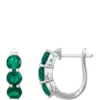 Buy 🎁 2.64 ct. t.w. Created Emerald Hoop Earrings in Sterling Silver by Belk & Co. ❤️