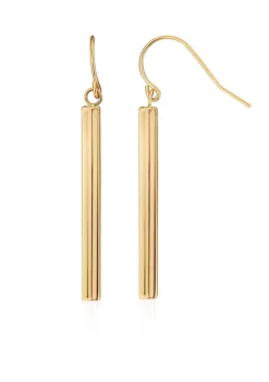 Outlet 🌟 Polished Square Tube Drop Earrings in 10k Yellow Gold by Belk & Co. 🛒 -DealsBelk & Co. Store Belk 4757