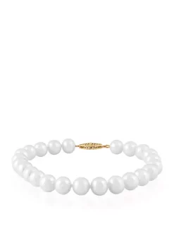 Best Sale 👏 Freshwater Pearl Bracelet in 14k Yellow Gold by Belk & Co. 🛒 -DealsBelk & Co. Store Belk 4765