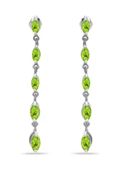 Discount 🥰 1.65 ct. t.w. Peridot Linear Drop Earrings, Sterling Silver by Belk & Co. 🔥 -DealsBelk & Co. Store Belk 4771