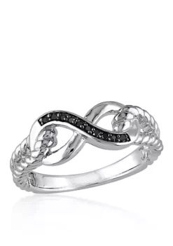 Promo 👏 Black Diamond Infinity Ring in Sterling Silver by Belk & Co. 🎉