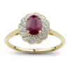 Best Sale 😍 1/10 ct. t.w. Diamond and Ruby Ring in 14K Yellow Gold by Belk & Co. 🌟