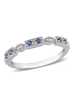 Cheapest ⭐ Sapphire and Diamond Accent Semi-Eternity Ring in 10k White Gold by Belk & Co. 🛒 -DealsBelk & Co. Store Belk 4814