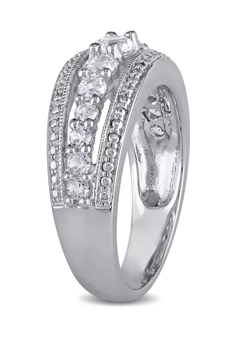 Best Pirce ๐ Lab Created 1.2 CT TGW Created White Sapphire Graduated Ring in Sterling Silver by Belk & Co. ๐ 3 Best Pirce ๐ Lab Created 1.2 CT TGW Created White Sapphire Graduated Ring in Sterling Silver by Belk & Co. ๐ - Image 3