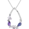 Cheapest 🧨 Amethyst, Lolite, Pink Amethyst and White Topaz Pendant Necklace in Sterling Silver by Belk & Co. 🥰