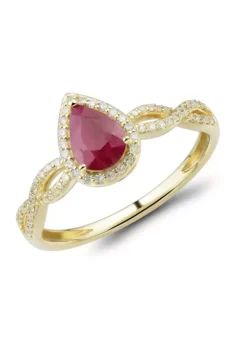Buy 🧨 1/6 ct. t.w. Diamond and Ruby Ring in 10K Yellow Gold by Belk & Co. 😉 -DealsBelk & Co. Store Belk 4890