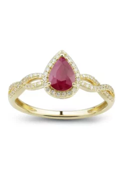 Buy 🧨 1/6 ct. t.w. Diamond and Ruby Ring in 10K Yellow Gold by Belk & Co. 😉 -DealsBelk & Co. Store Belk 4892