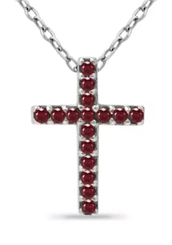 Best reviews of 🧨 1/5 ct. t.w. Ruby Cross Pendant Necklace in Sterling Silver by Belk & Co. 😀 -DealsBelk & Co. Store Belk 4905