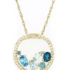 Promo 👏 1.15 ct. t.w. London Blue Topaz, Swiss Blue Topaz, Sky Blue Topaz, and White Topaz Pendant Necklace in 10K Yellow Gold by Belk & Co. 👏
