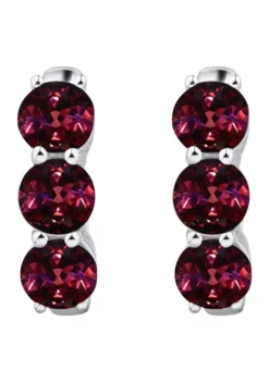 Best Pirce ✔️ Garnet Hoop Earrings in Sterling Silver by Belk & Co. 🔔 -DealsBelk & Co. Store Belk 4936