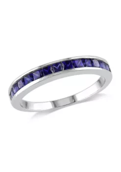 Wholesale ๐ 3/4 ct. t.w. Lab Created Blue Sapphire Eternity Ring in Sterling Silver by Belk & Co. ๐