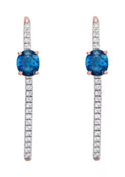 New ✨ 1.17 ct. t.w. Nano London Blue Topaz and Lab Created White Sapphire Earrings in Sterling Silver by Belk & Co. 🧨